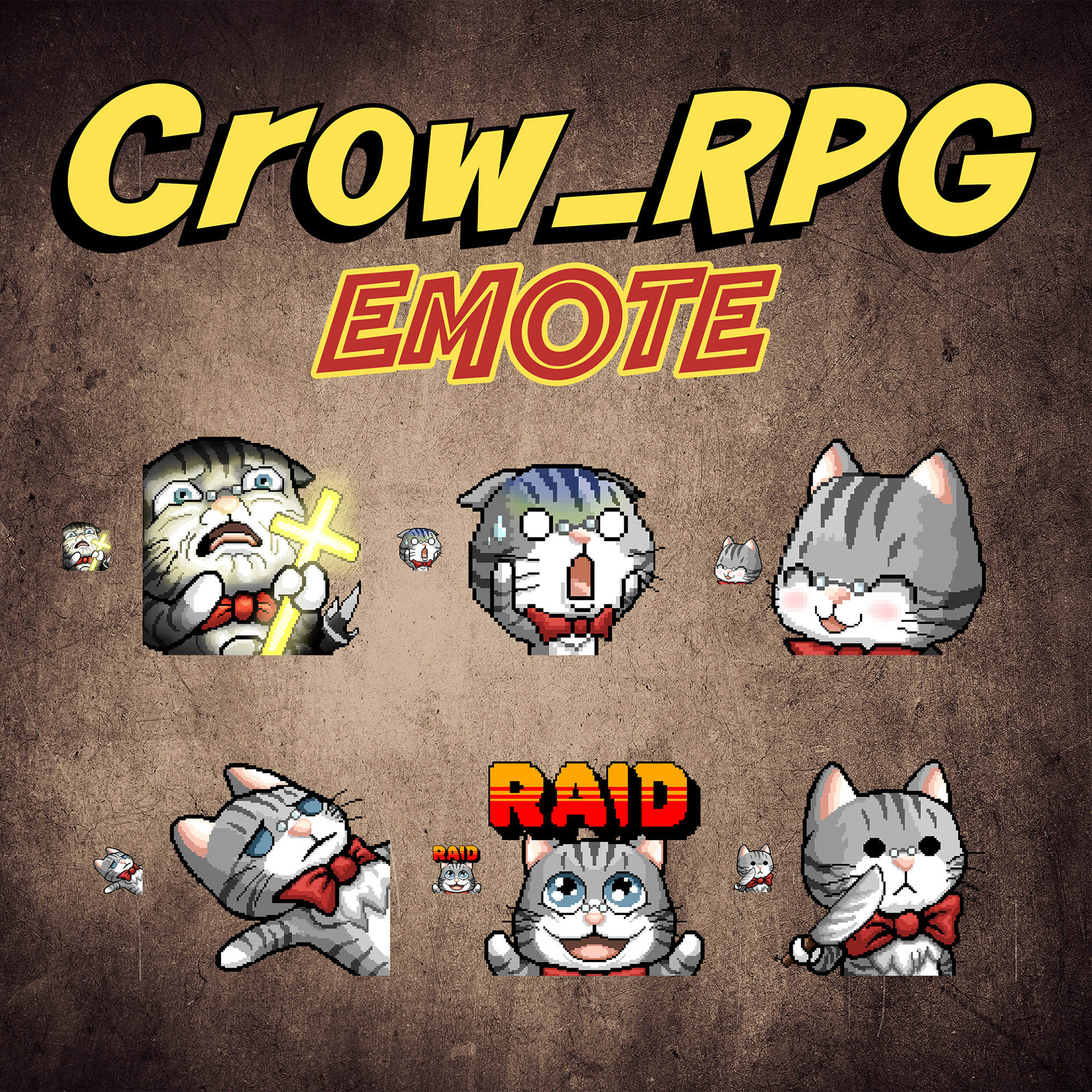 Emote réalisées pour le streamer Twitch Crow_RPG.