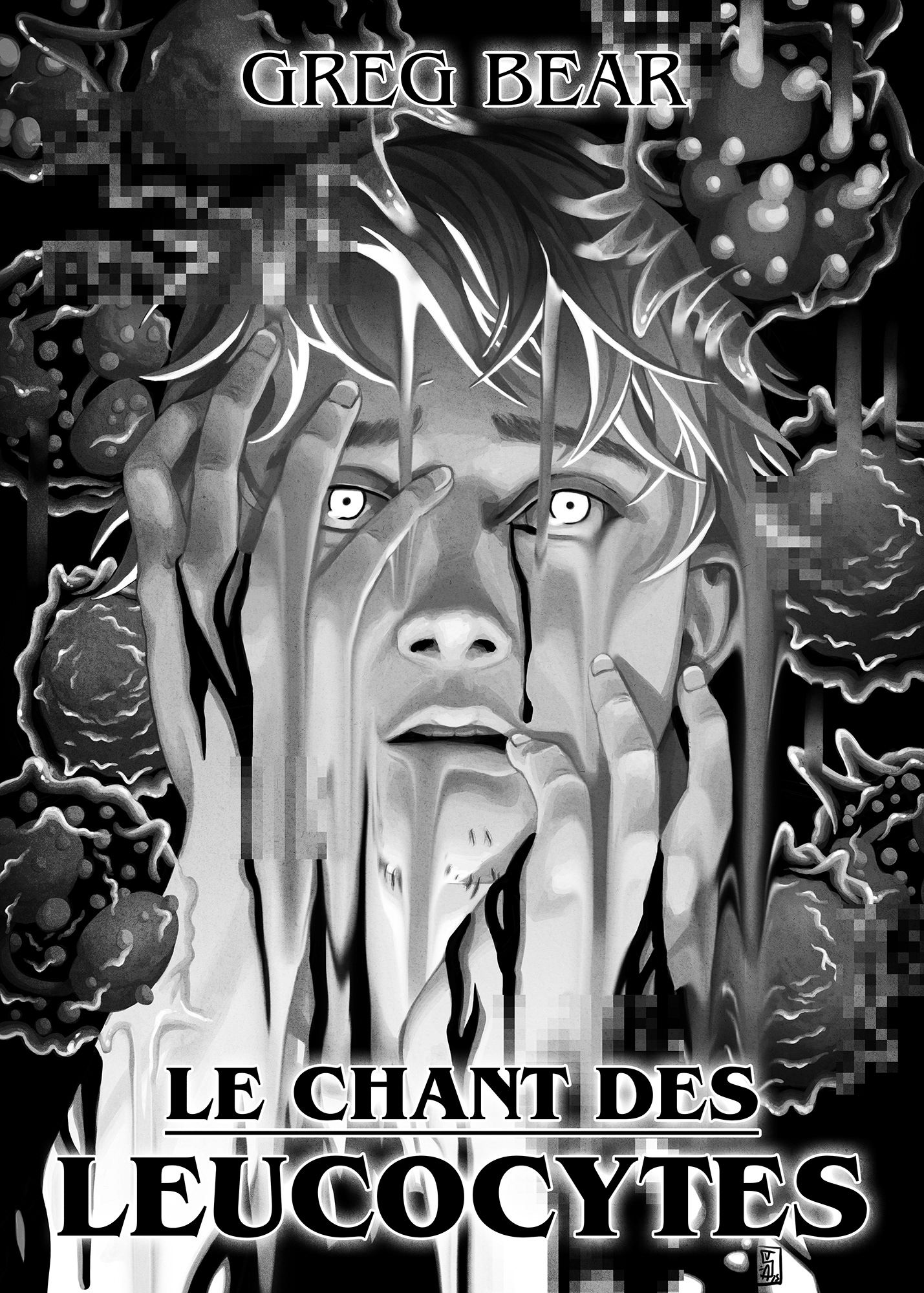 Illustration de la nouvelle "Le chant des leucocytes" par Greg Bear paru dans la revue Bifrost n°119.