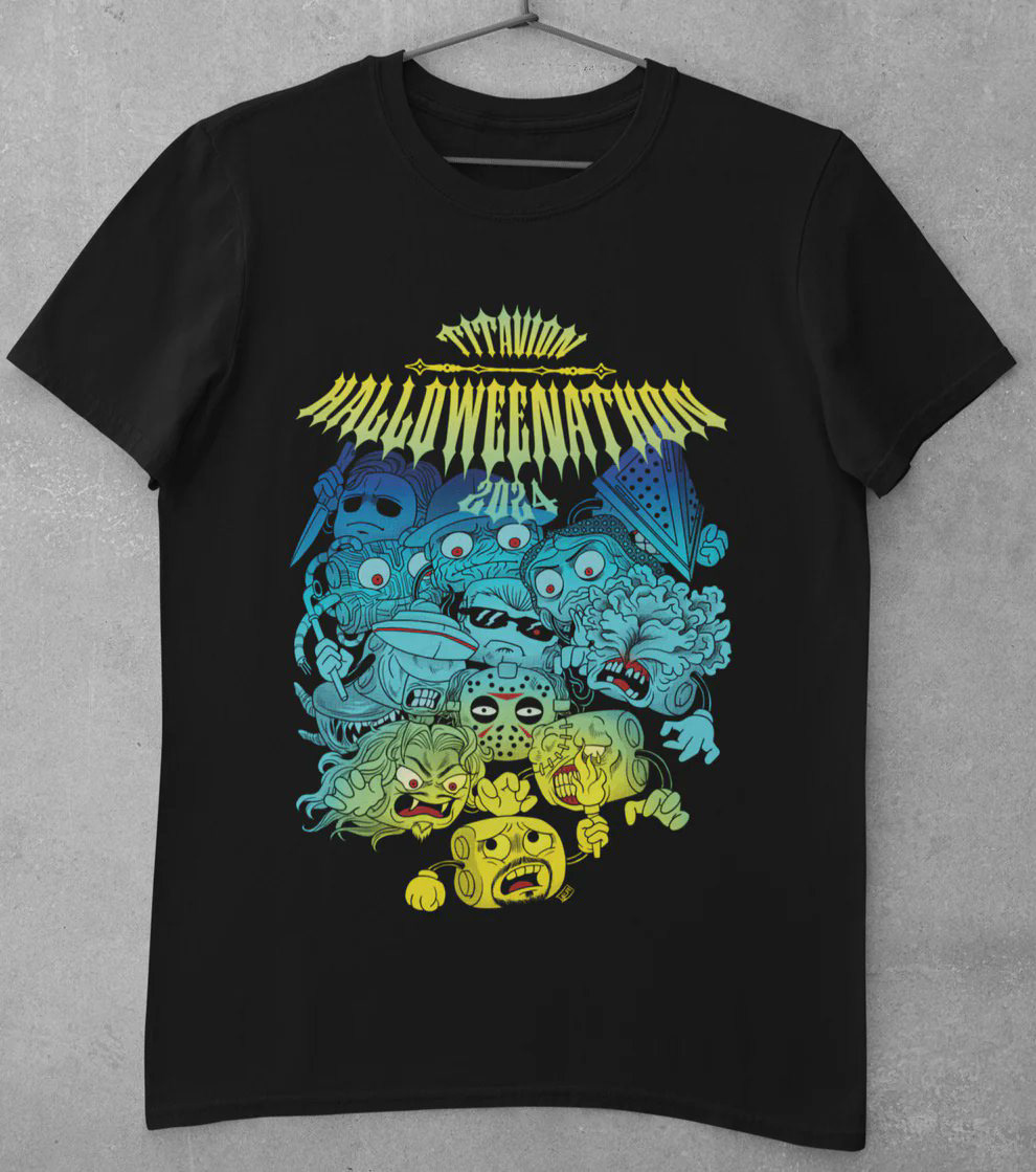 Design de t-shirt réalisé pour le Halloweenathon 2024 du streamer Titavion.