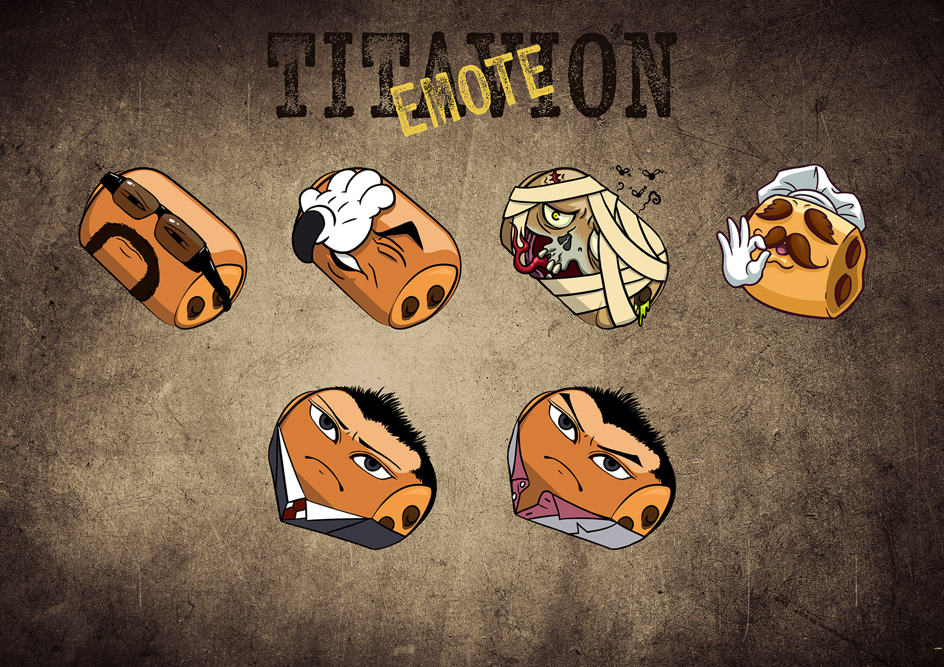 Emote réalisées pour le streamer Titavion.