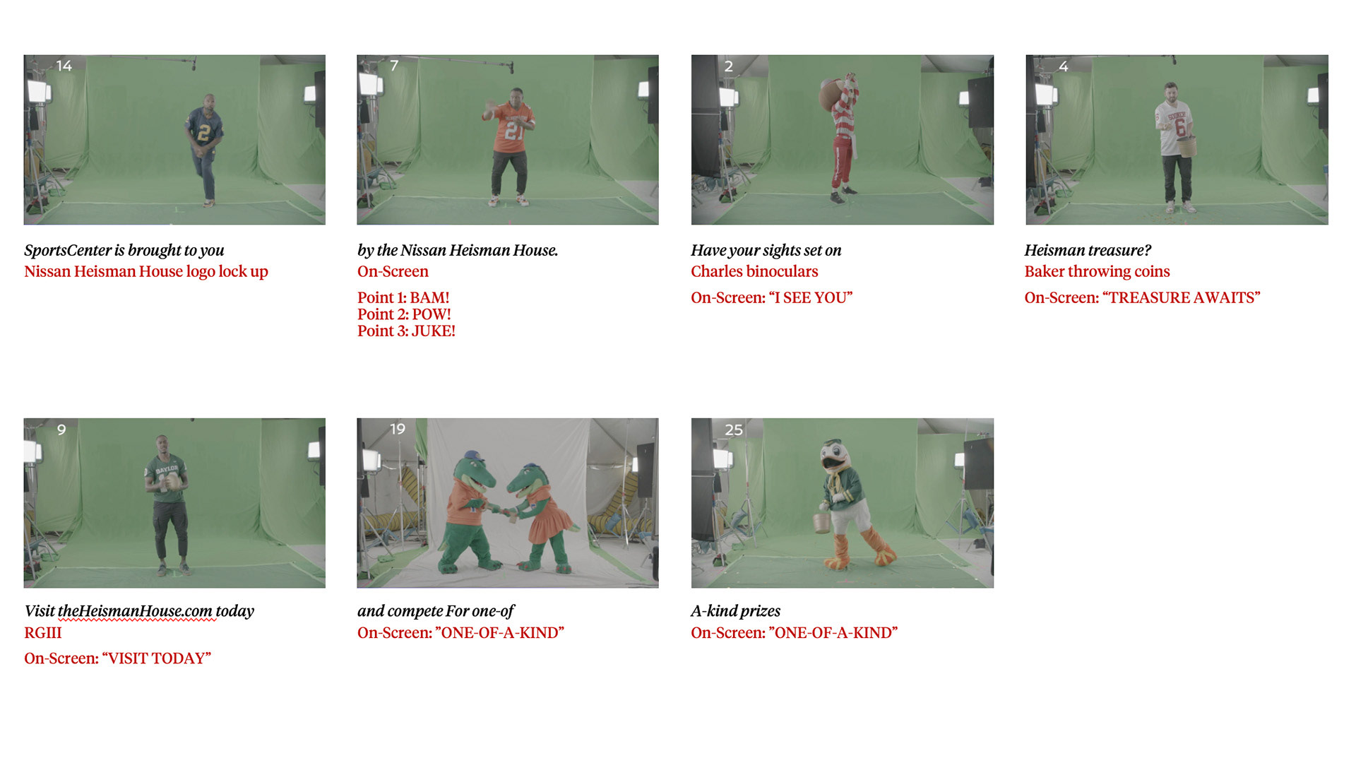 Footage storyboard