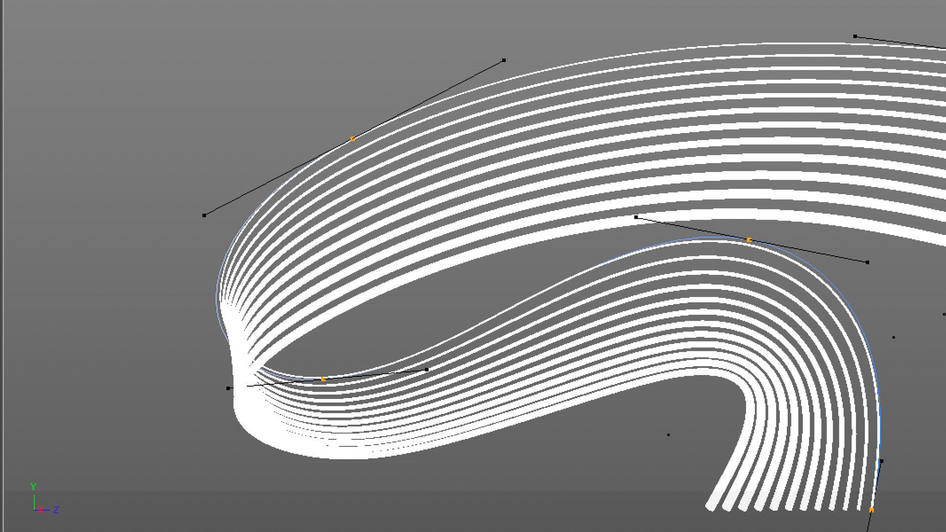 3D model wave with moveable splines