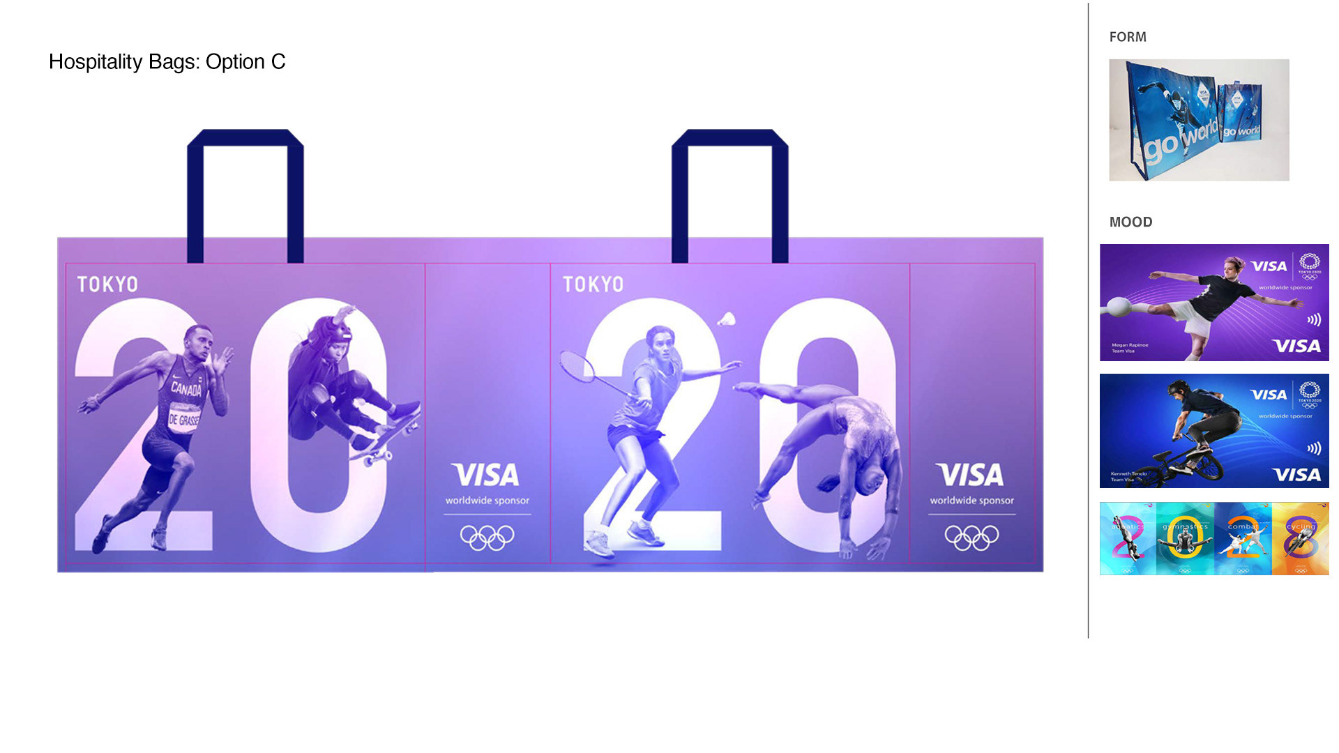 Using lighting tools and Visa athlete photos