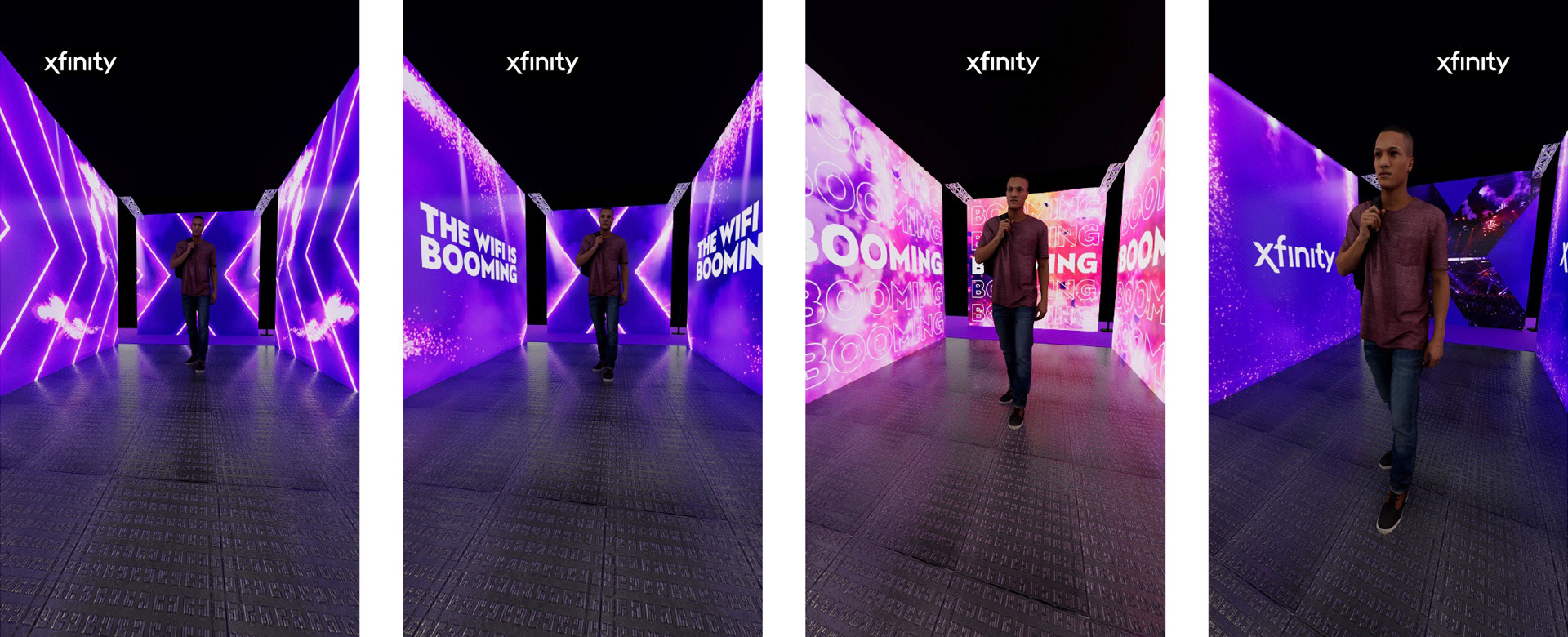 Comped visuals into 3D render