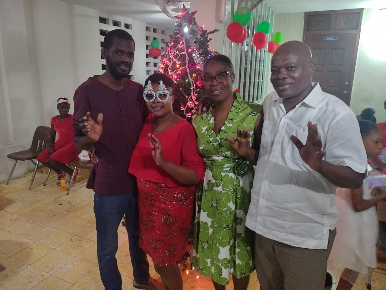 Pastor Jeanqui Desrosier and wife with Pastor St. Nizier Deste and his wife.
