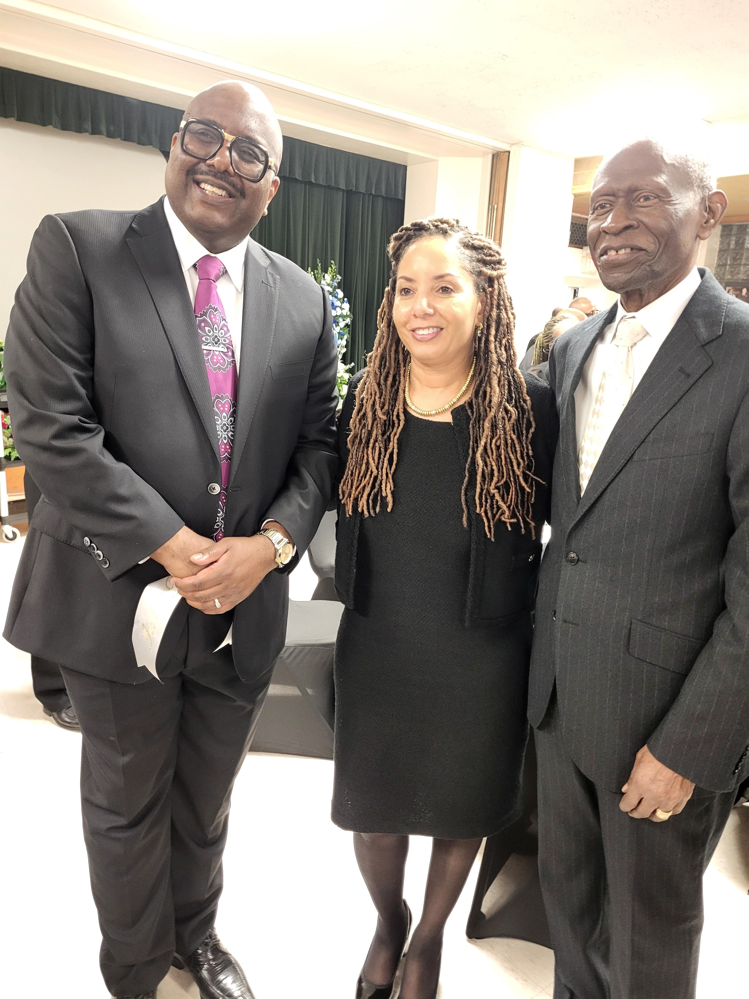 Dean Carter with Pastor Christian Adams and Dr. Tara Washington