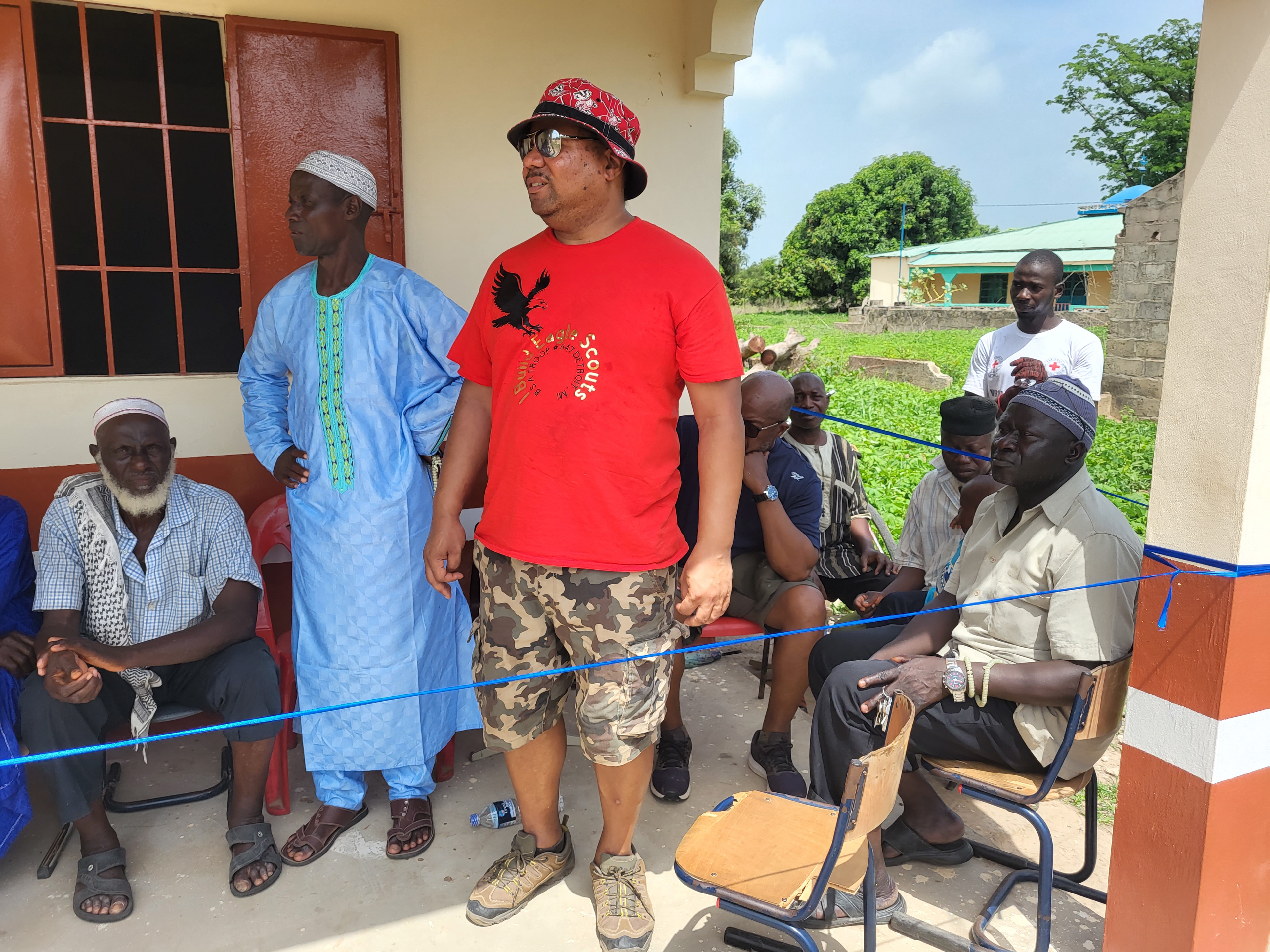 Ron with Village Chief at dedication