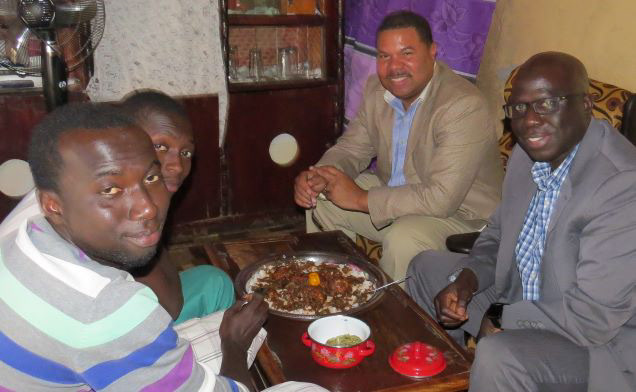 Enjoying my favorite dish - Chicken Yassa