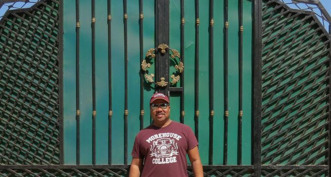 Pictured in front of a compound in the village where i slept