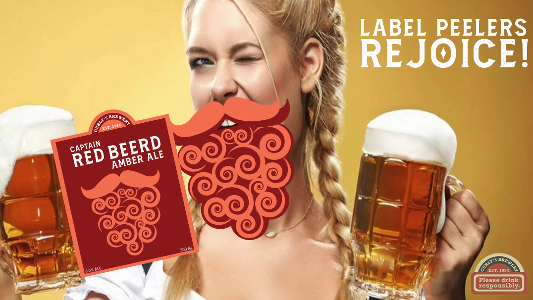 Ad that demonstrates the label peel beard.
