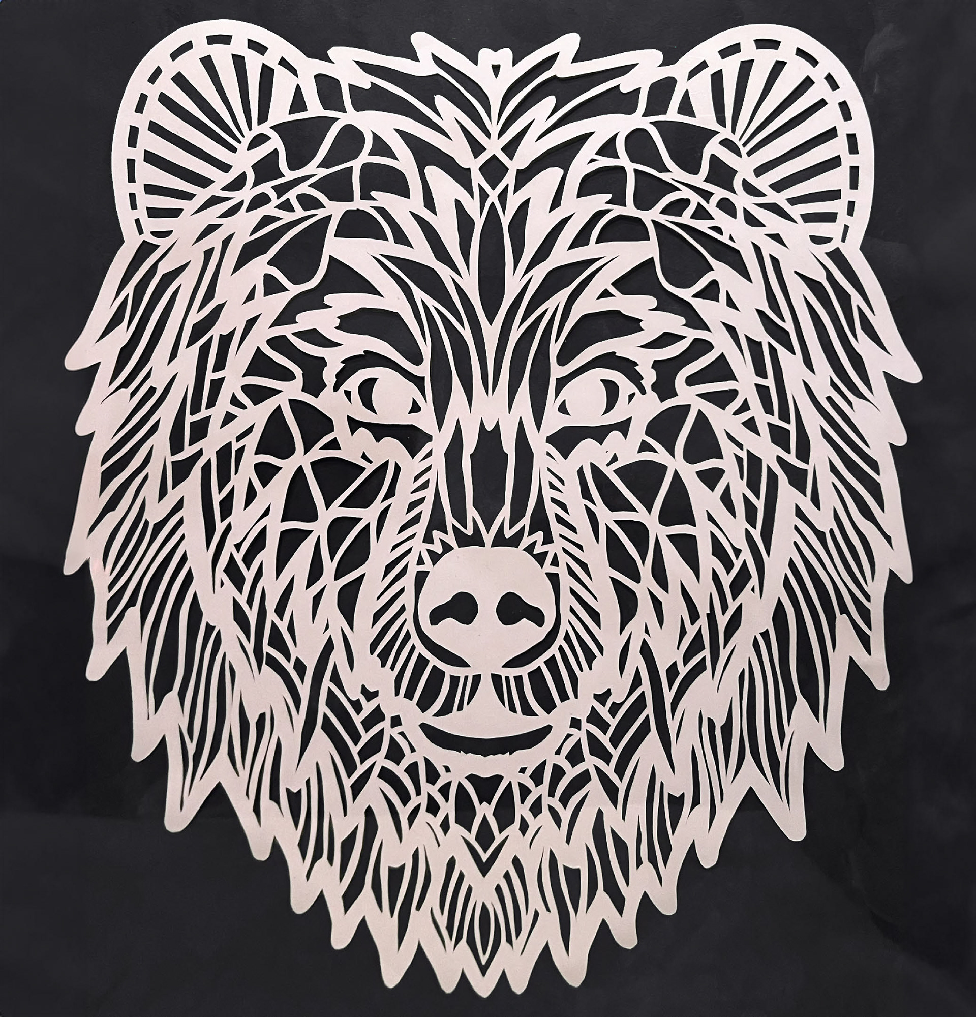 Handcut Papercut Bear