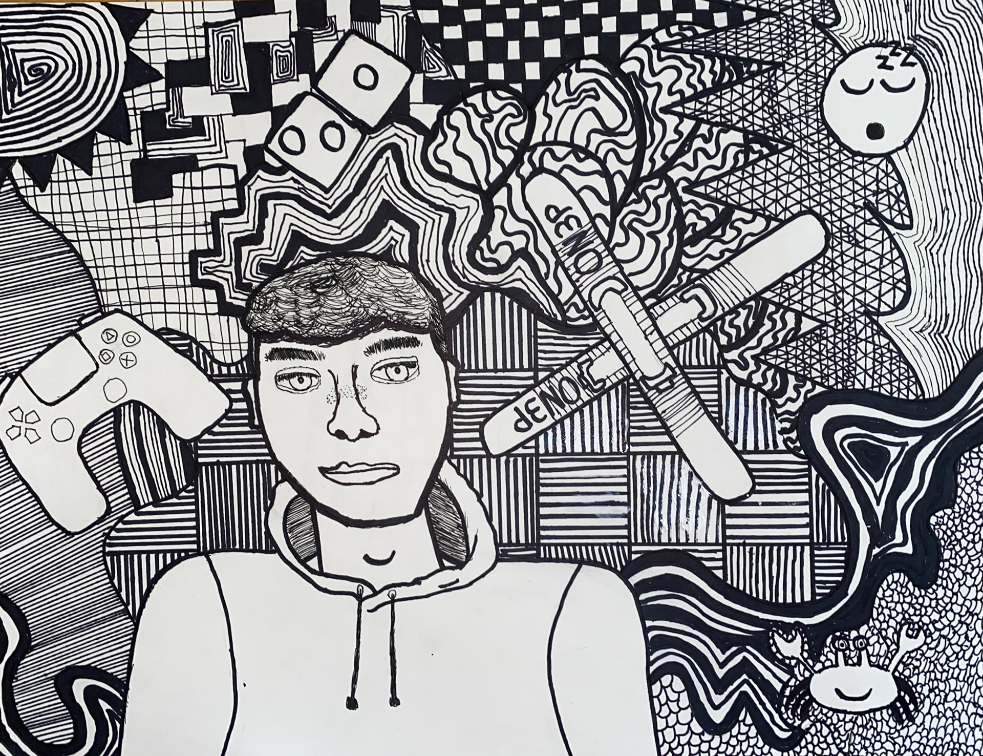 Line Drawing Self Portrait