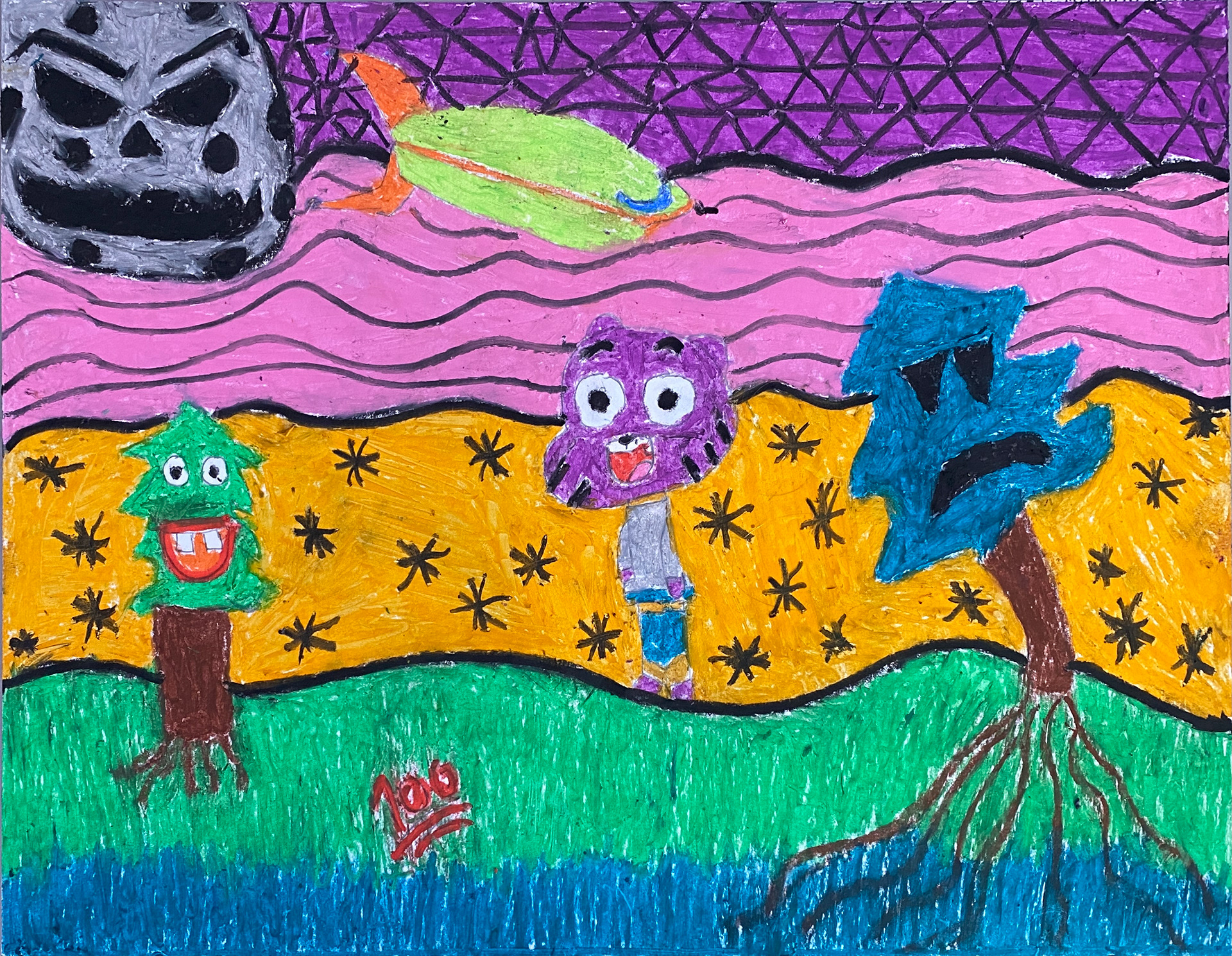 Cartoon Inspired Pastel Drawing