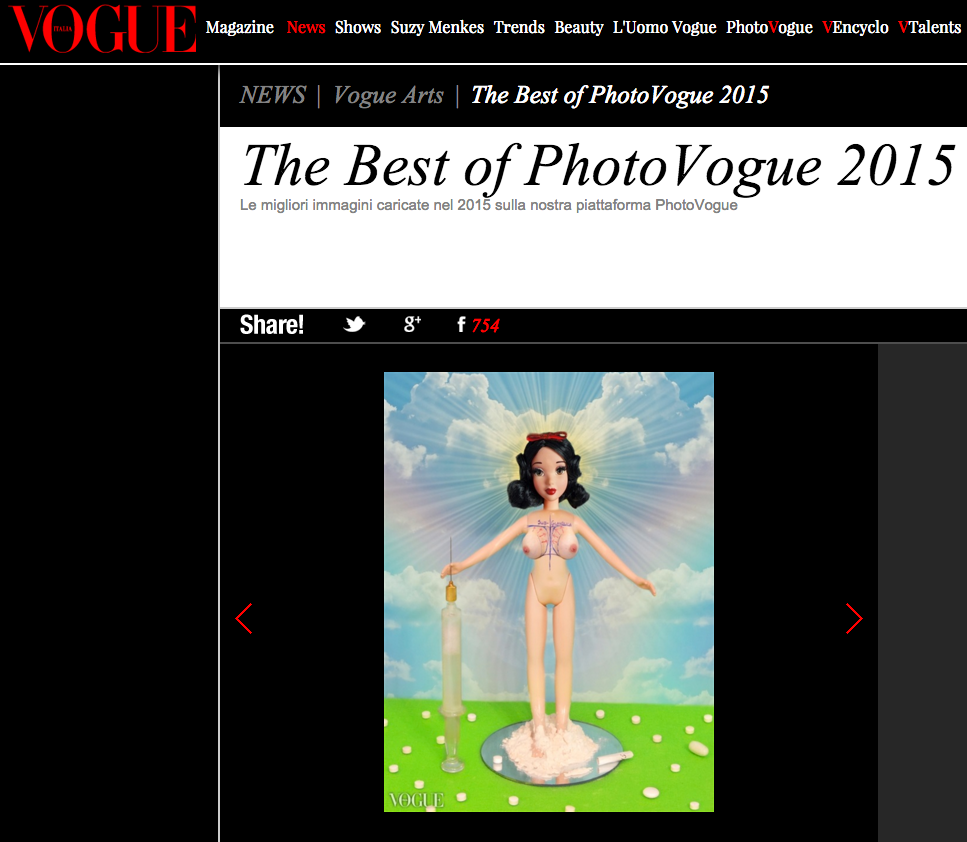 Best of PhotoVogue 2015 Top 100 listing featuring Cristina Burns