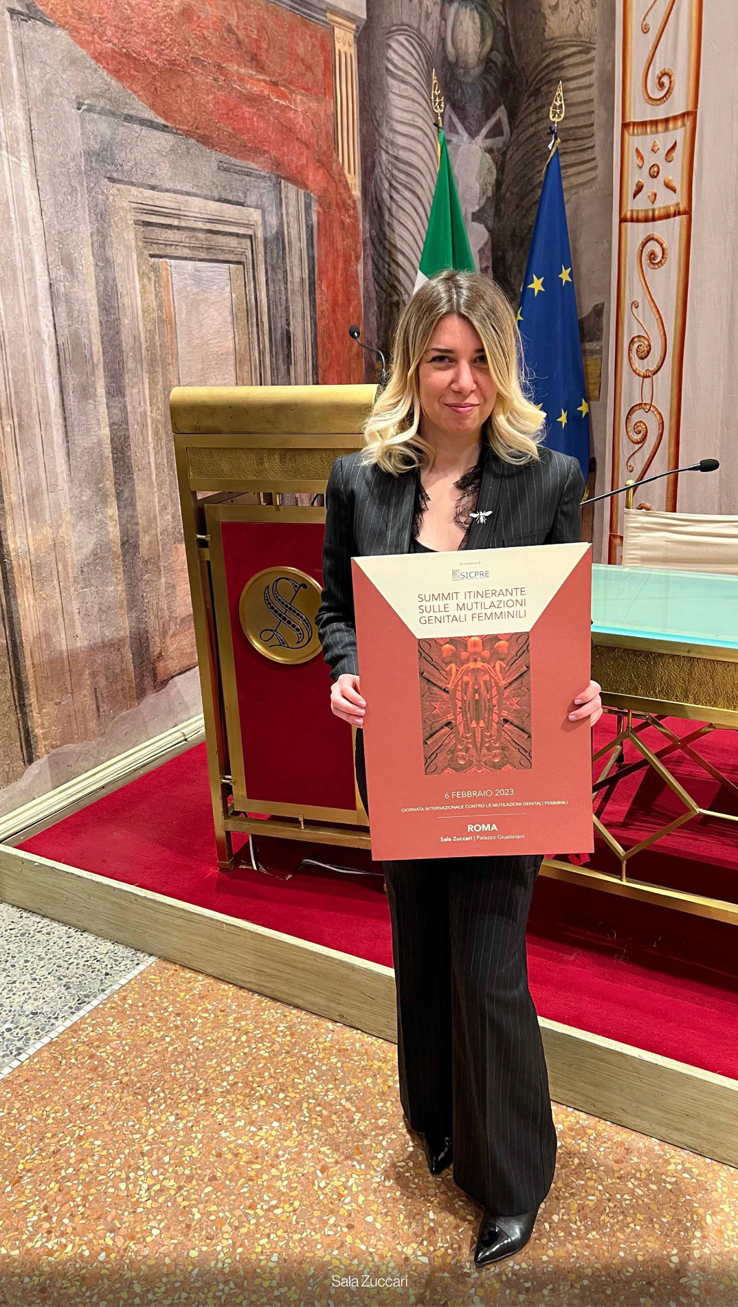 Cristina Burns at the Italian Senate