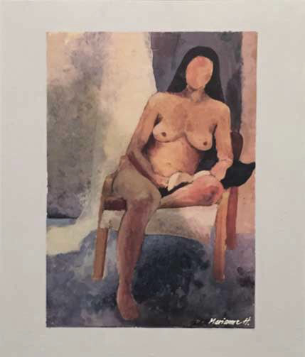 Modellstudie pekryl/akryl 44 x 48 cm