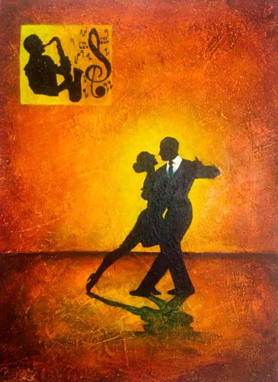 Tango akryl 30 x 40 cm