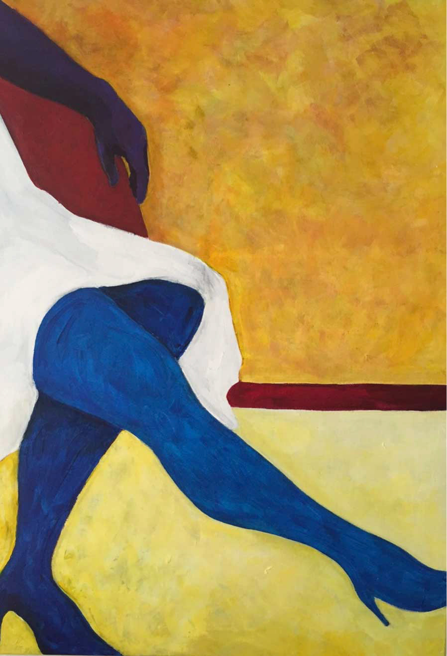 Fröken flärd akryl 52 x 72 cm