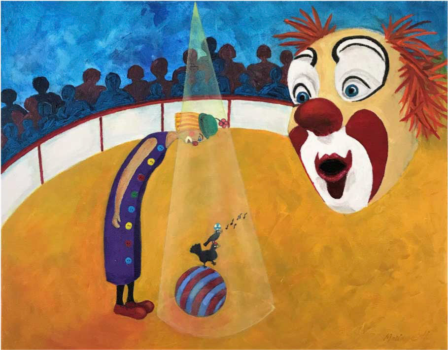 Cirkus akryl 50 x 40 cm