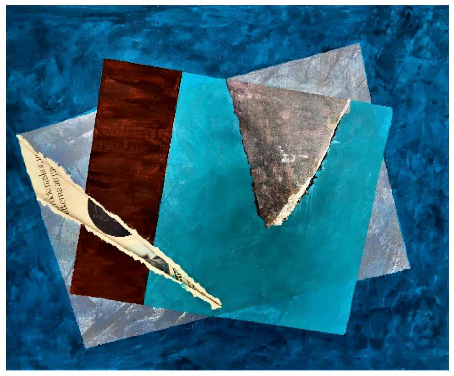 Abstraktion akryl/collage 50 x 40 cm