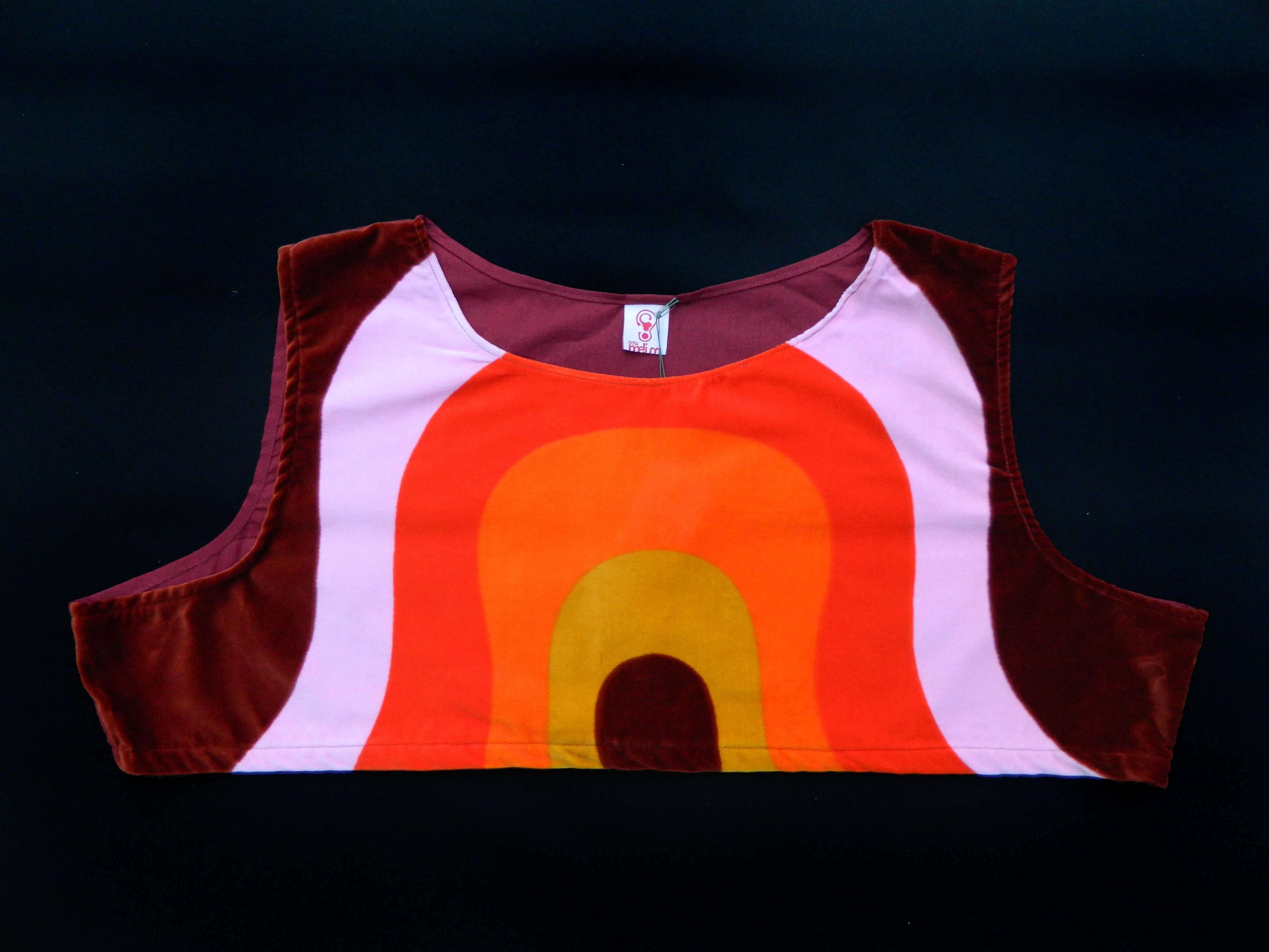 Vintage velvet sleeveless crop