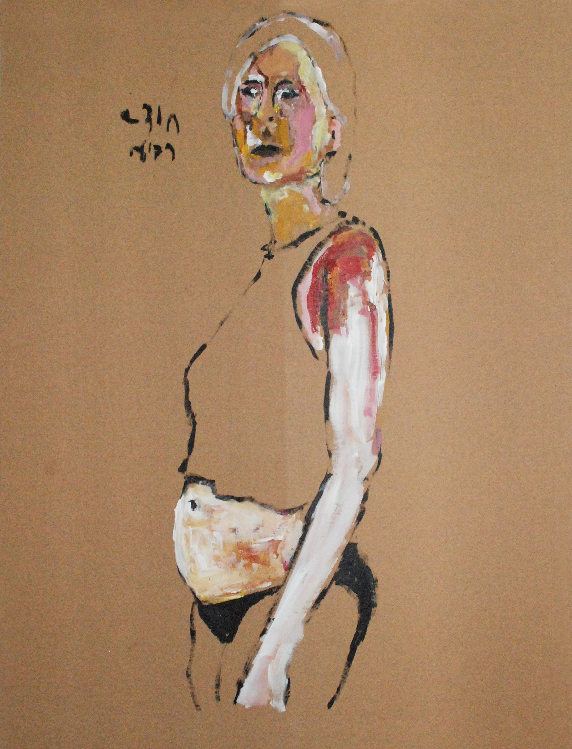 Becoming 1, acrylic on cardboard, 42 X 55 cm, 2022