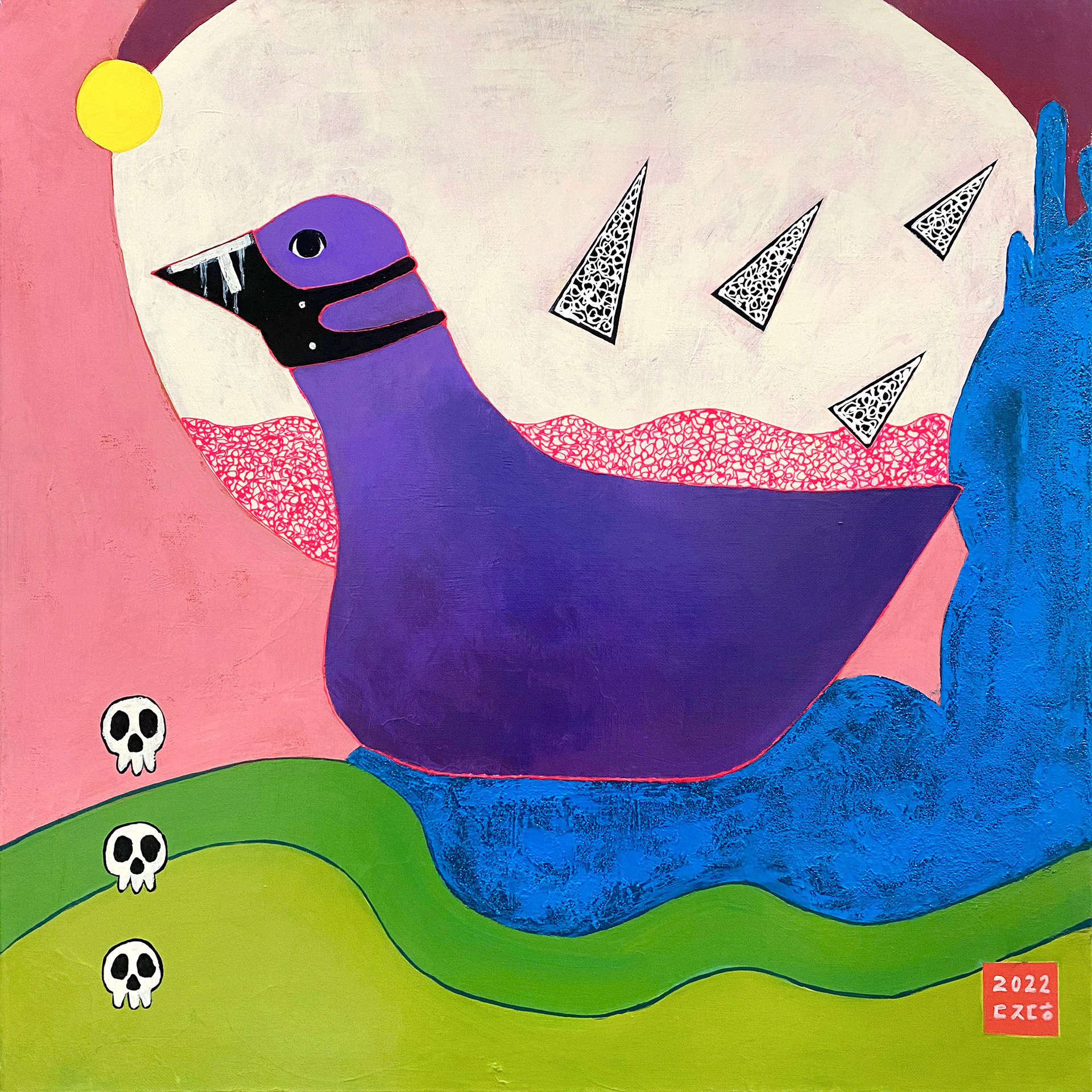2022_BIRD1244_Acrylic on canvas_60.6x60.6cm