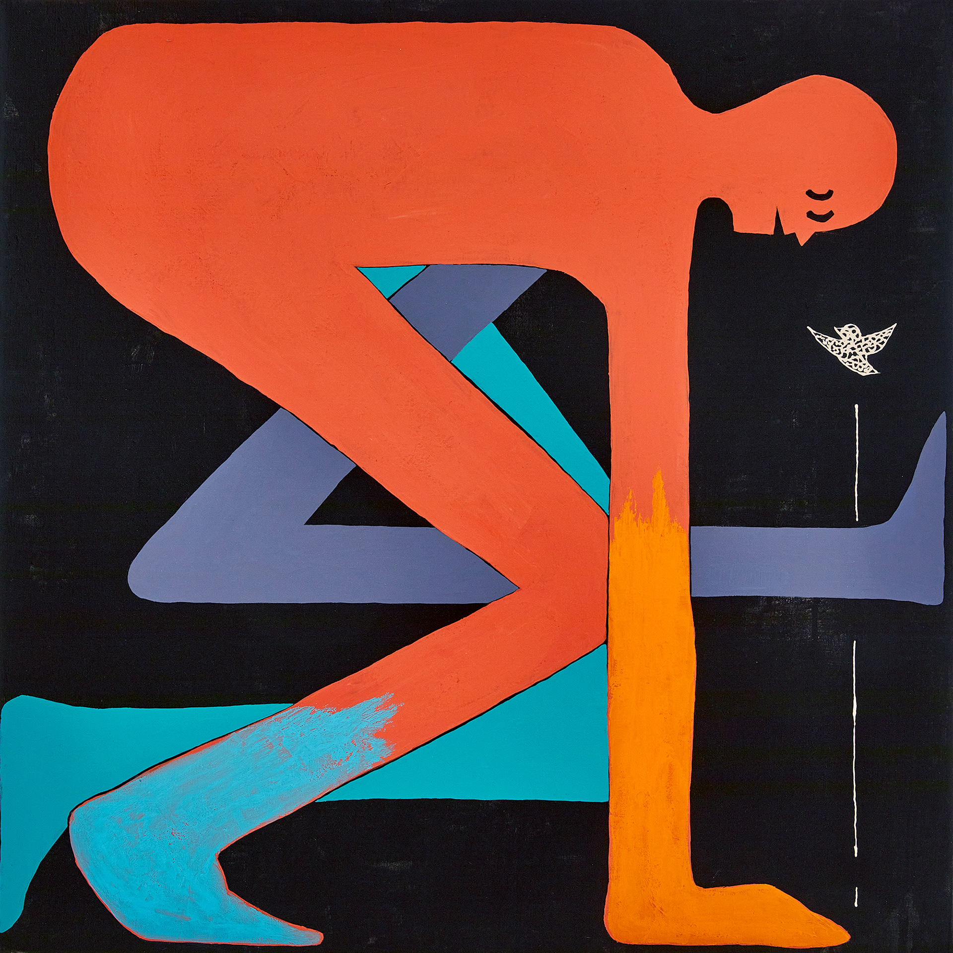 Look at me_2022acrylic and mixed media on canvas _72.7x72.7cm