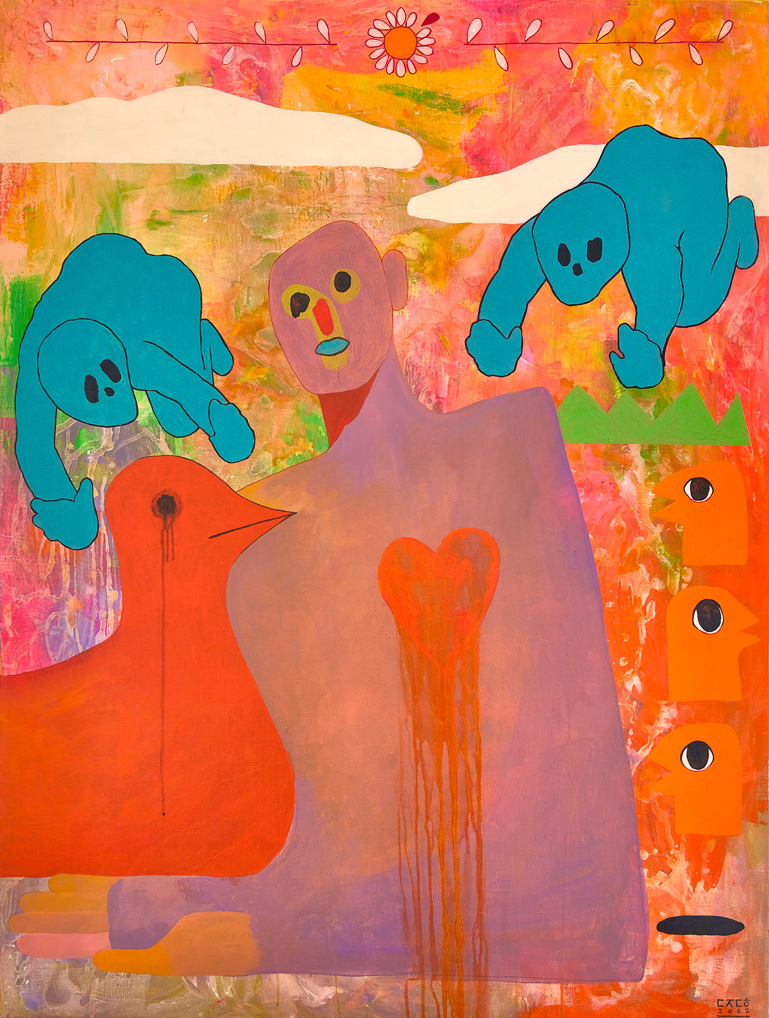 Growing to heal_2022_acrylic and mixed media on canvas_130.3x97.0cm