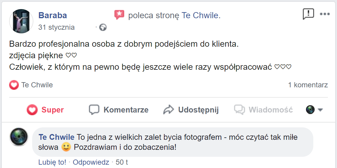 te chwile o mnie