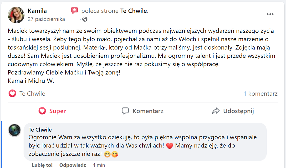 te chwile fotograf opinie