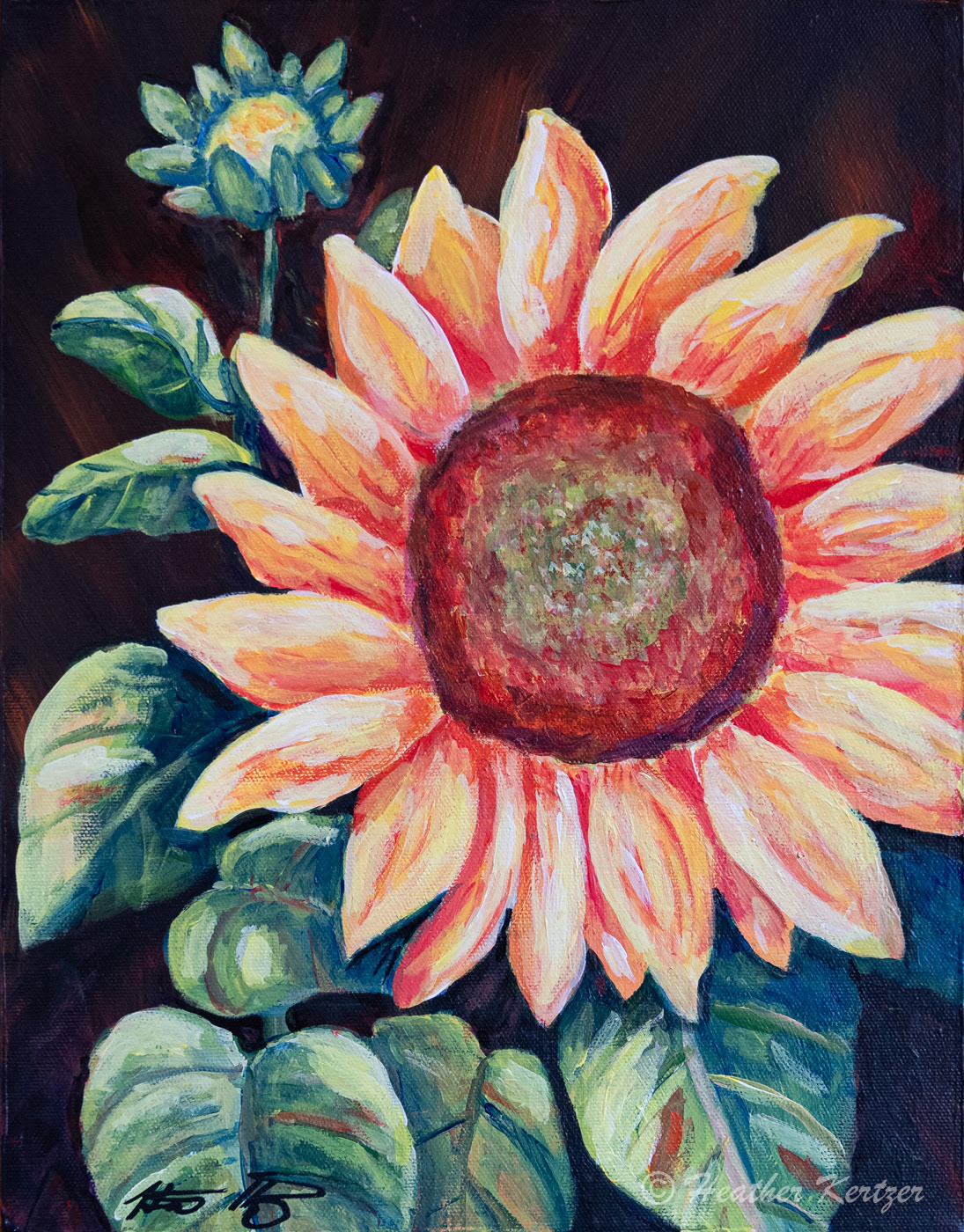 Sunflower - 11" x 14" Acrylic on Gallery Canvas - Sold