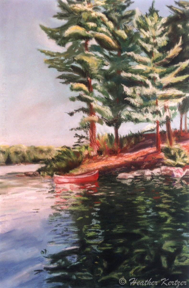 White Pines - 29"x21" Framed Pastel - $650