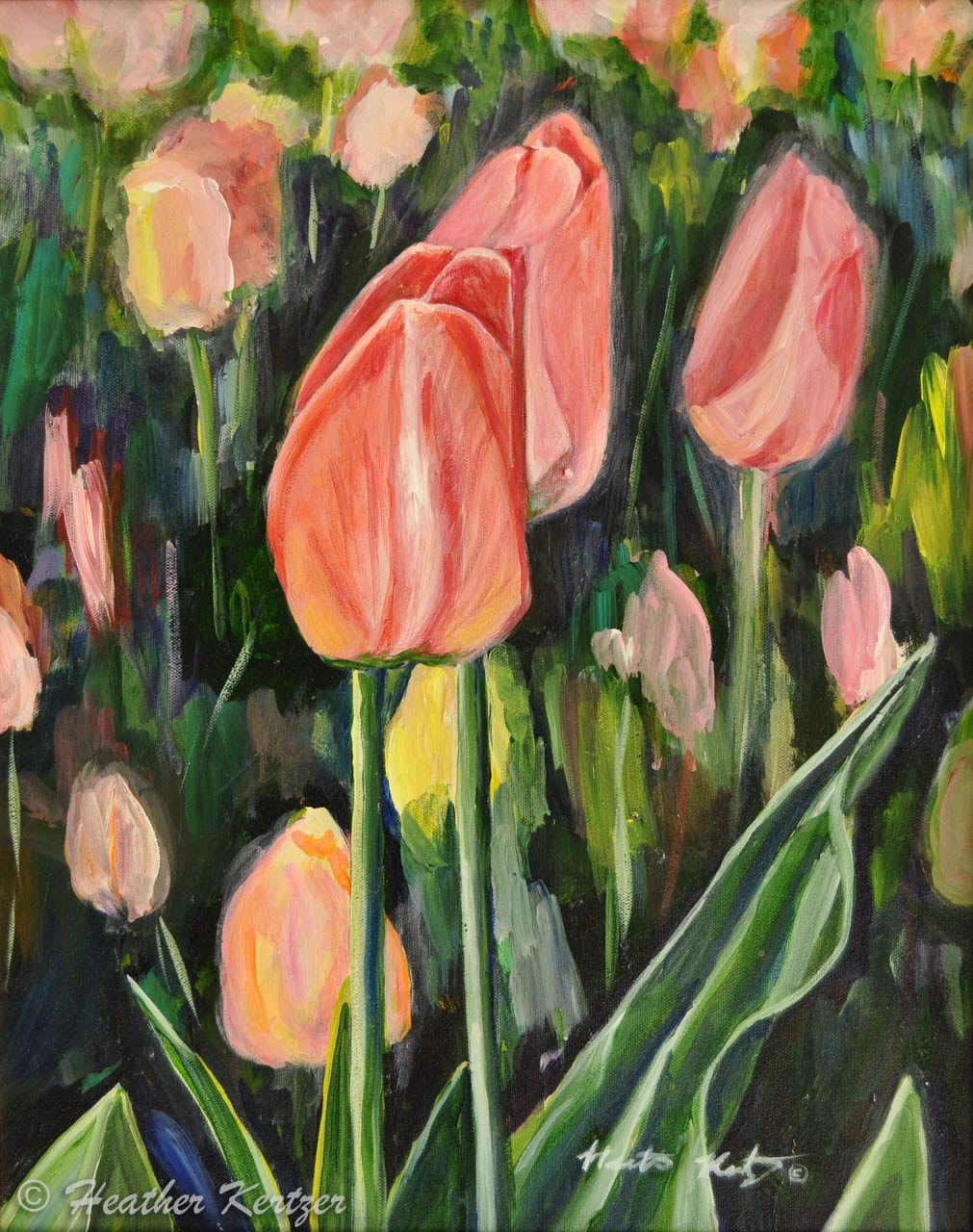 Tulips II - Acrylic - Sold