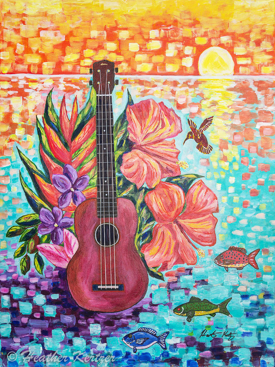 Uke are my Sunshine - 31" x 23" Acrylic on Canvas - $700