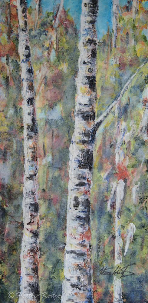 Autumn Birches - Acrylic on Canvas - Sold