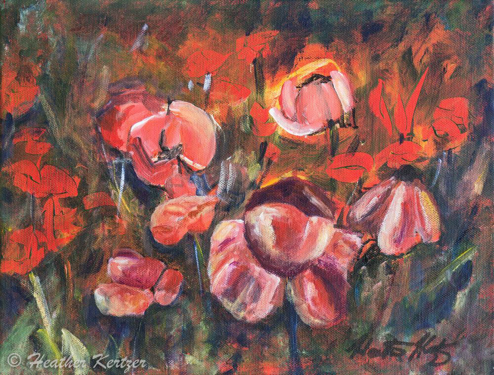 Poppies - Acrylic on Canvas - Sold