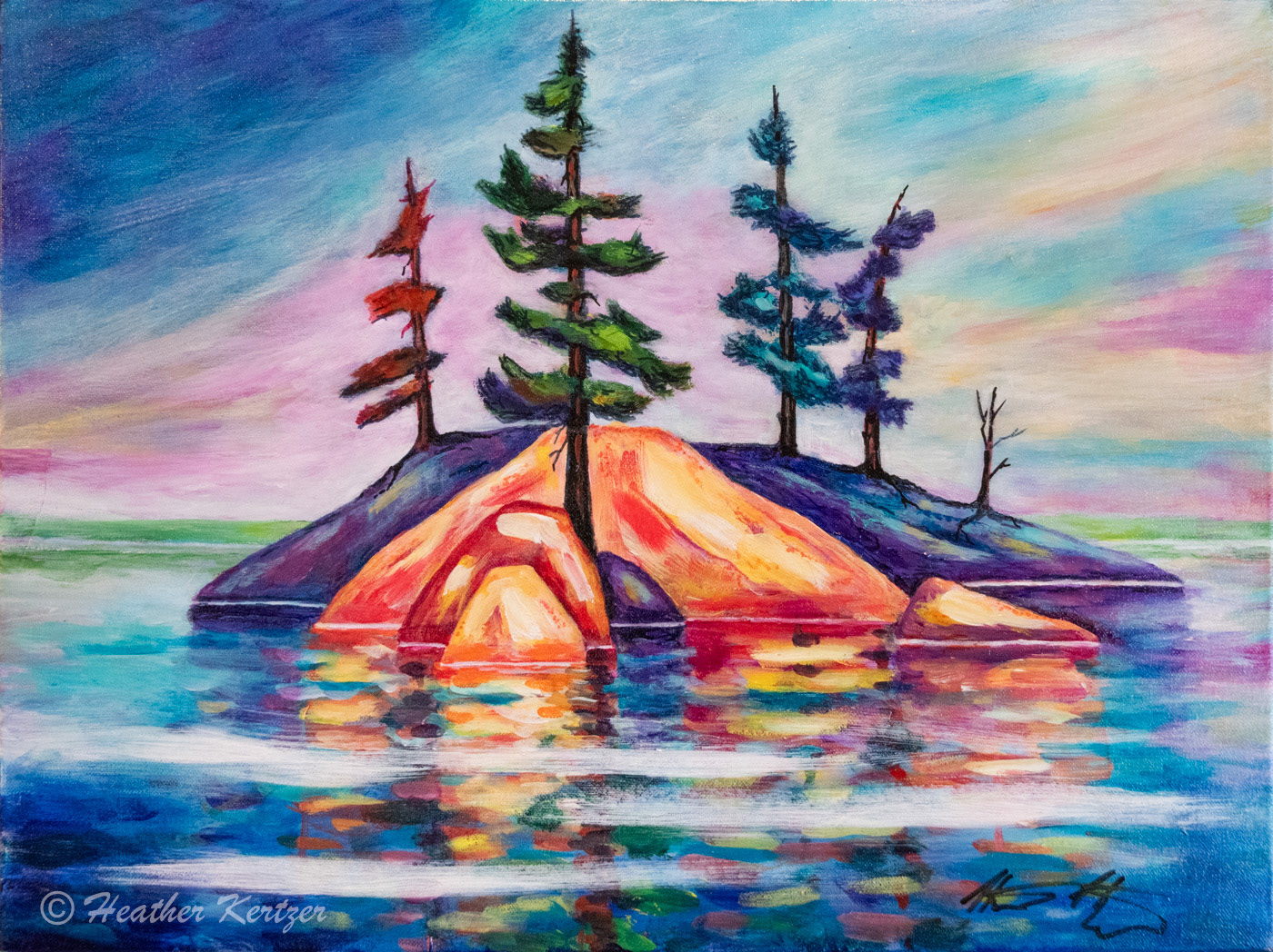 Lake of Two Rivers - 18" x 24" Acrylic on Gallery Canvas - $600