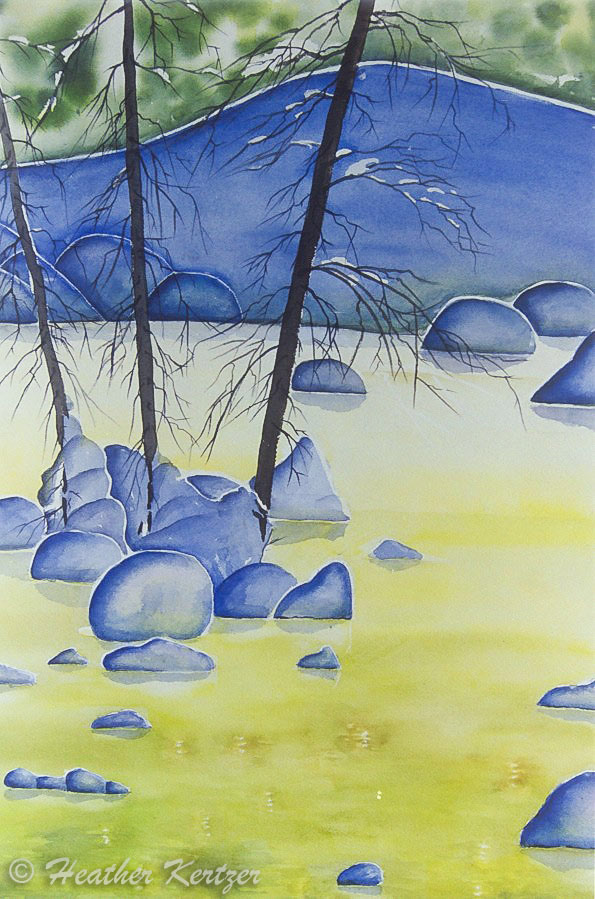 Freeze Up - 20" x 28" Watercolour - Sold