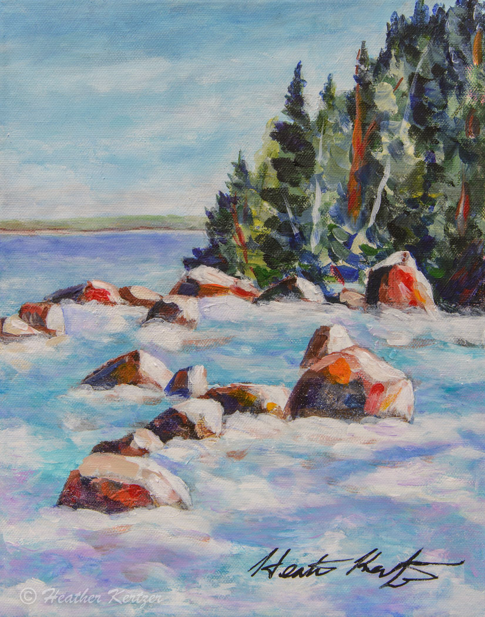 Awenda Shore - 11"x14" Acrylic on Gallery Canvas - $200