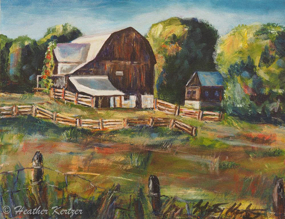 Robs Road Barn - 11" x 14" Acrylic on Gallery Canvas - $200