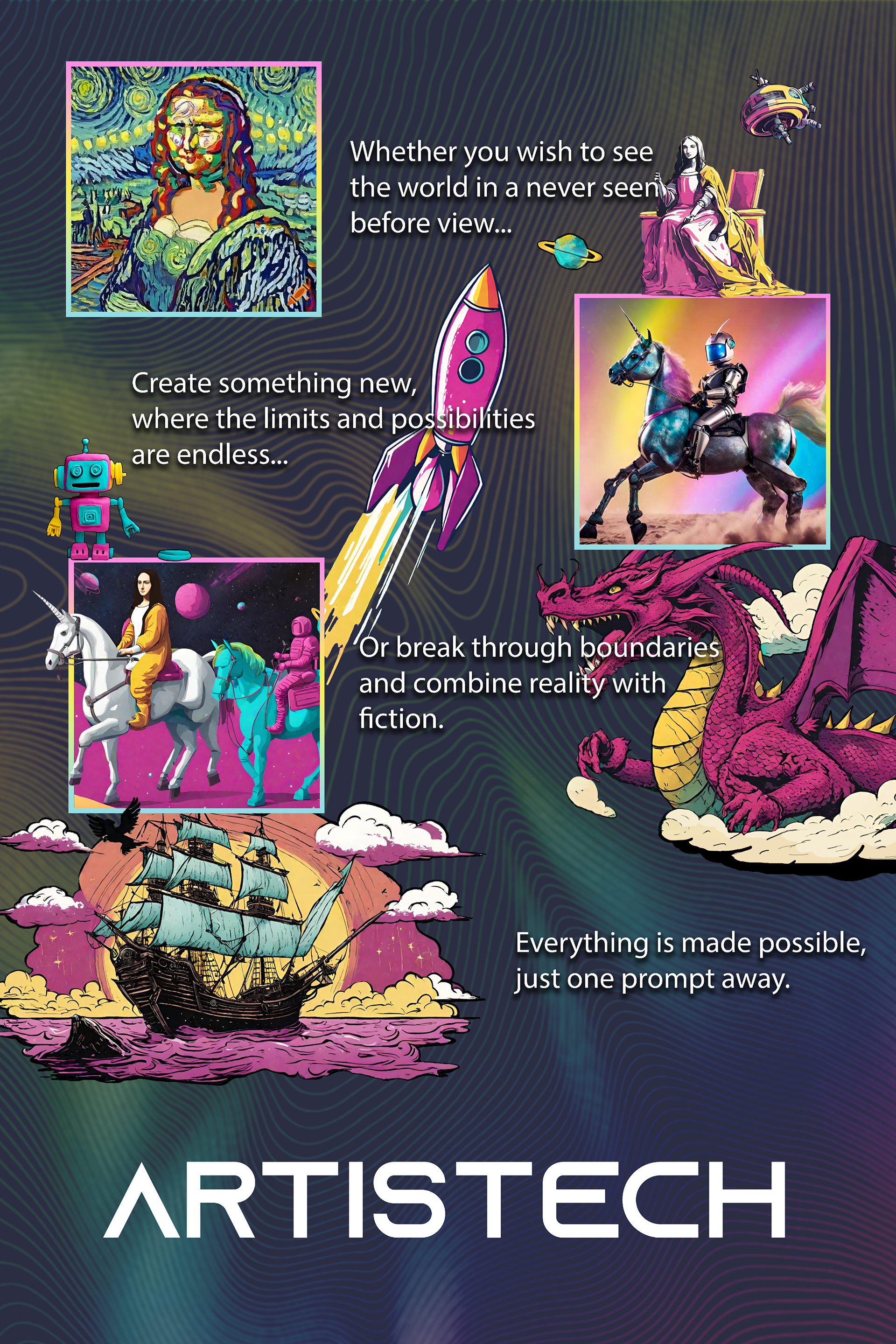 Poster for mock-up AI company called Artistech