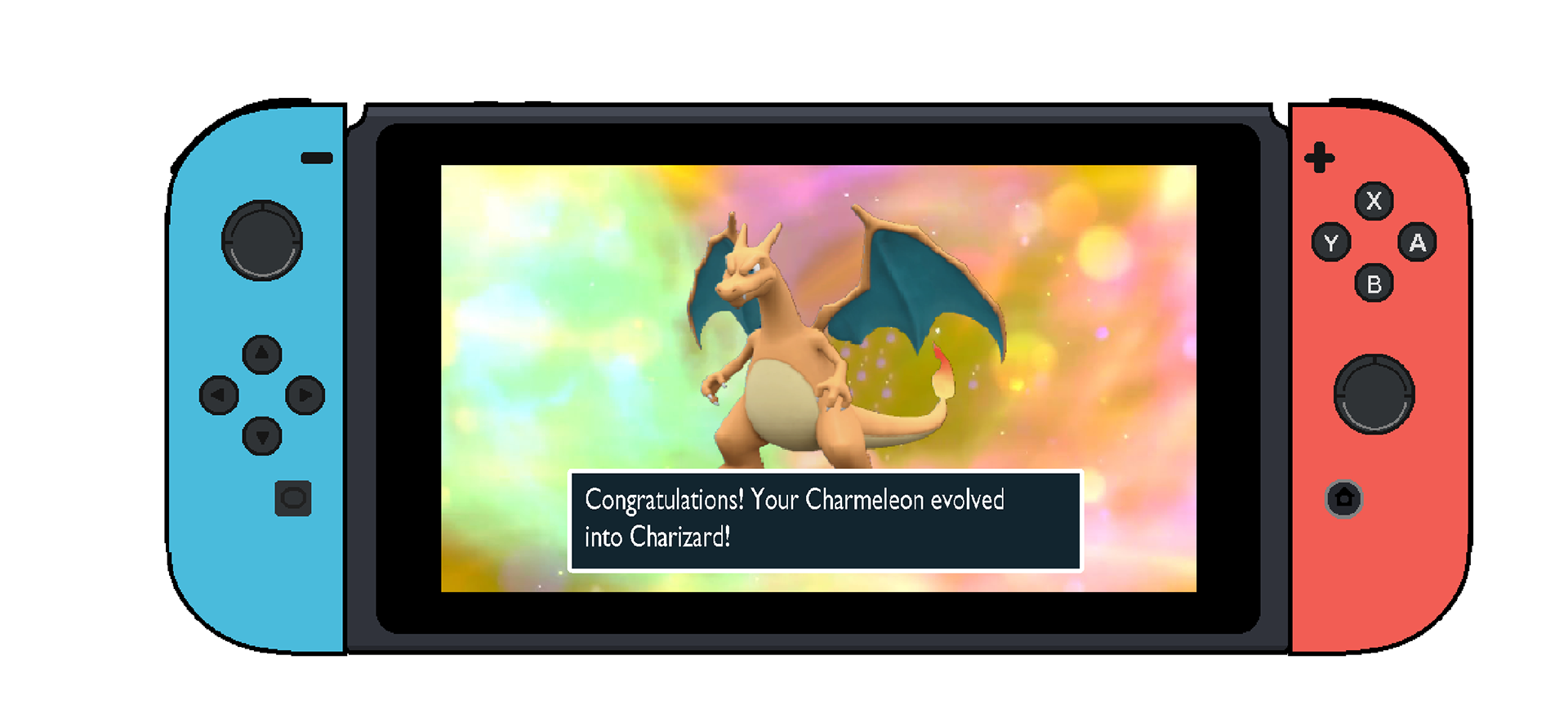 Switch console with Charizard