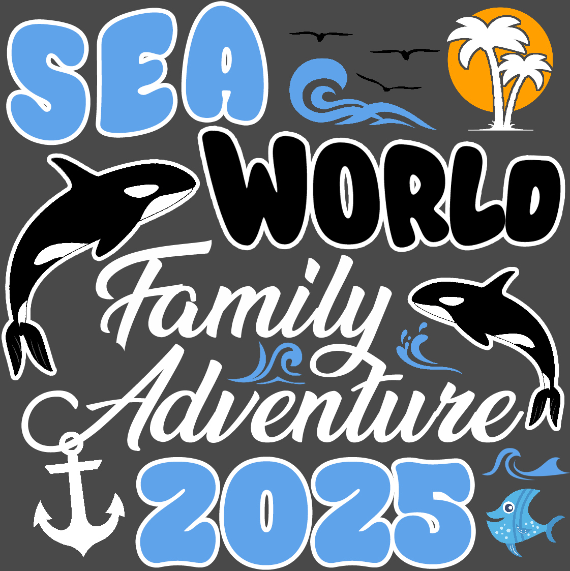 Shirt design for Sea World family trip