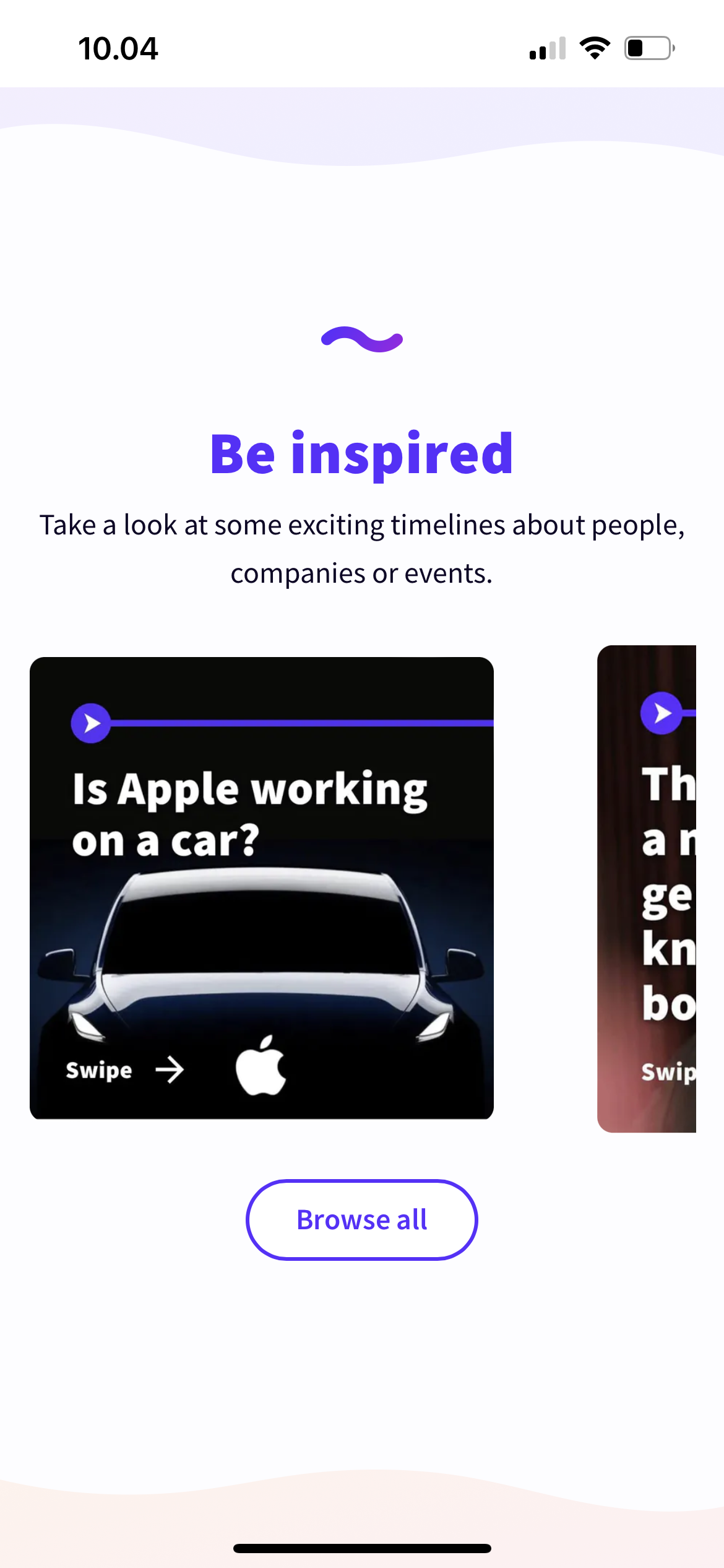 Example previews of timelines