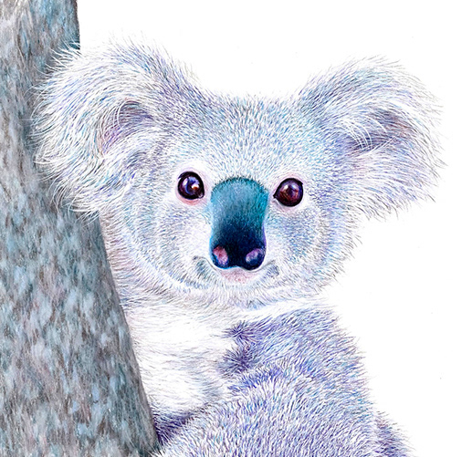 ORIGINAL Handmade Koala Collage Art For Nursery Tabletop