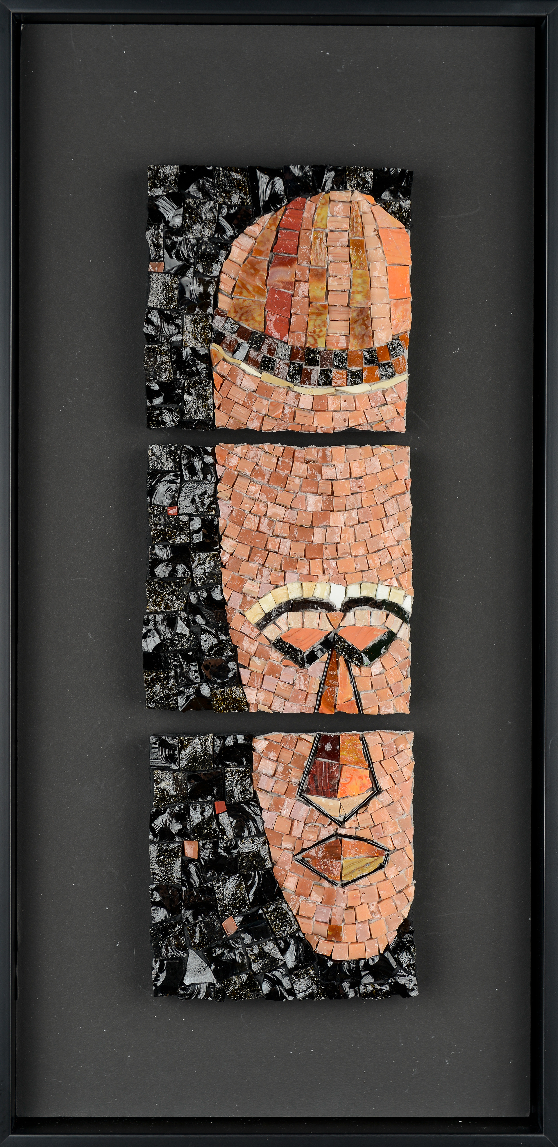 2012. Ghanaian Mask. Framed. 9 1/2" x 18 1/2". Sold.