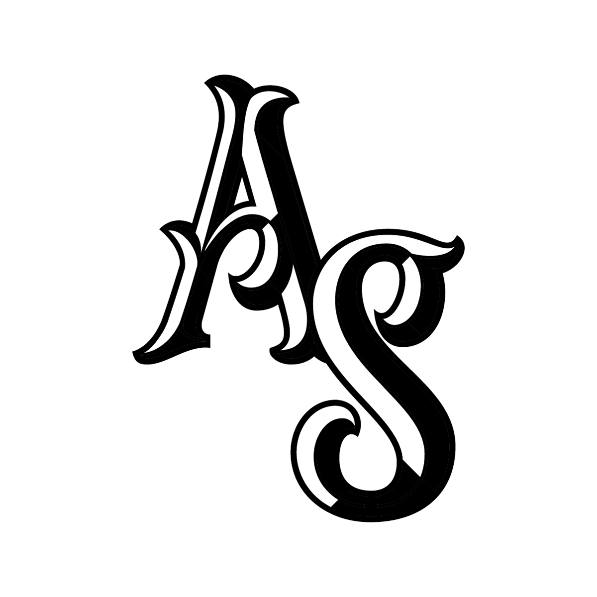 Apparel company monogram logo design, AS for Angry Seas