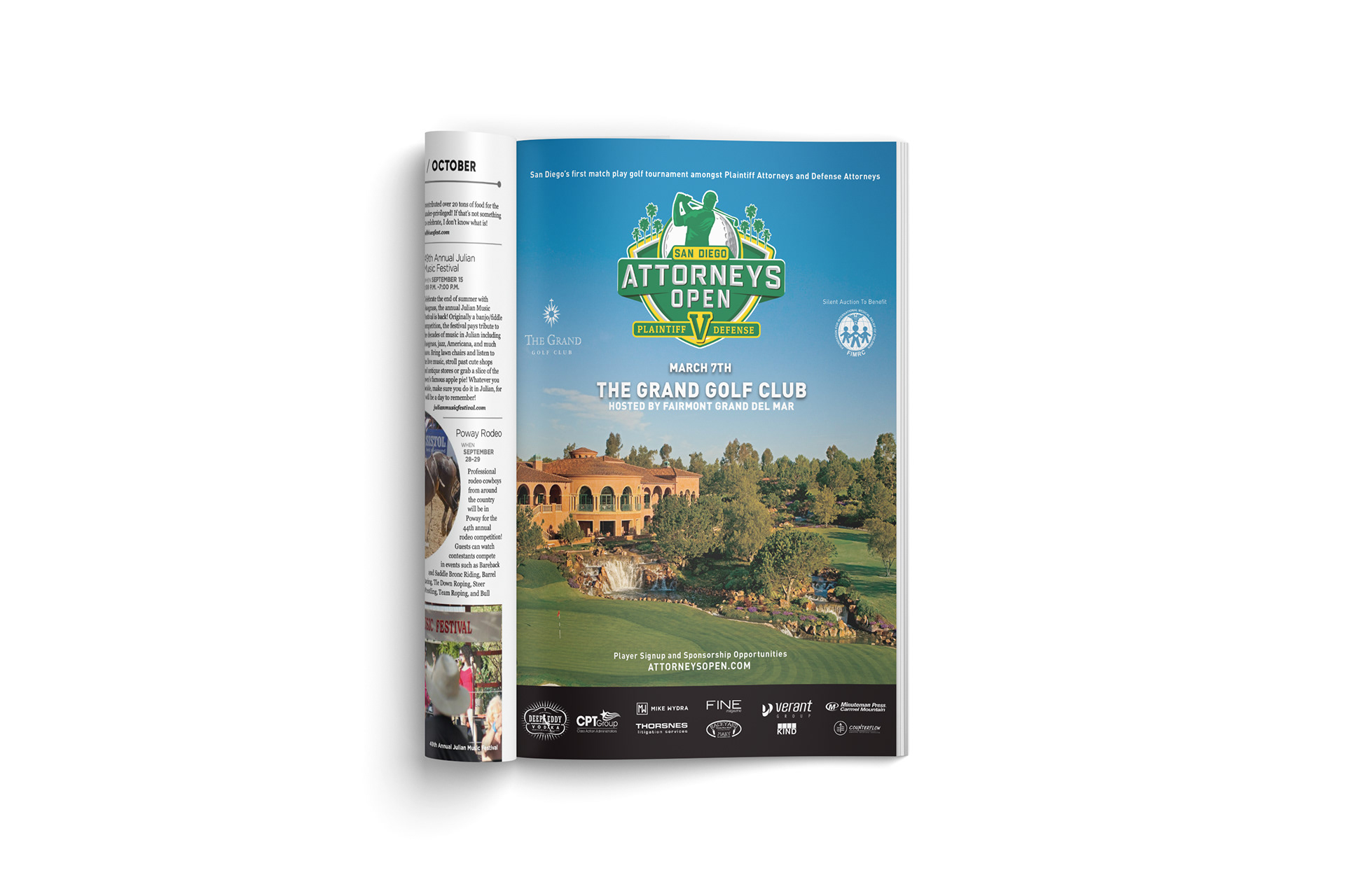 Magazine advertisement in San Diego's Fine Magazine