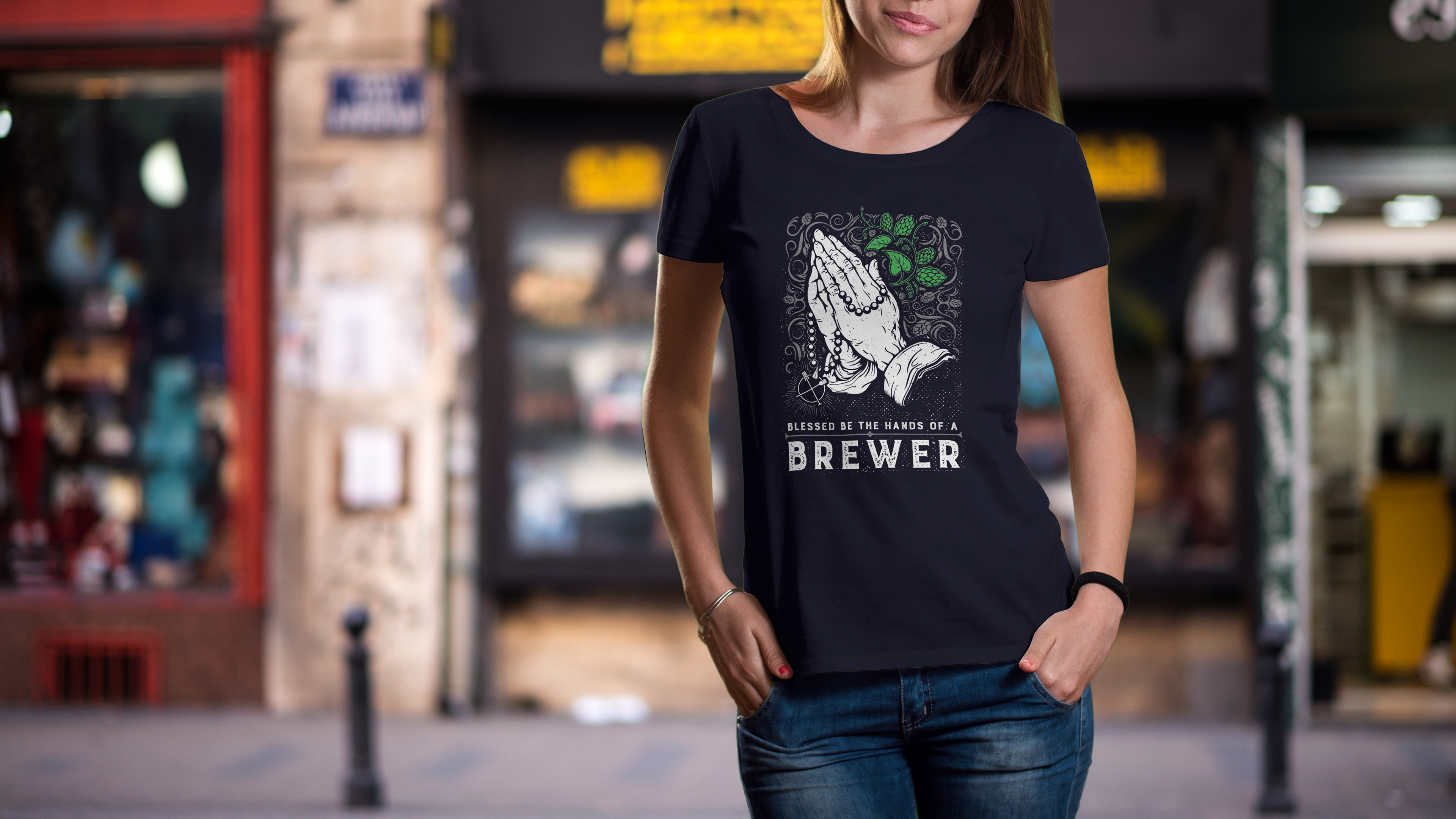 T-shirt design displayed in lifestyle photo